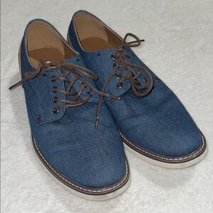 J. Ferrar Morton Blue & Brown Denim Dress Shoes